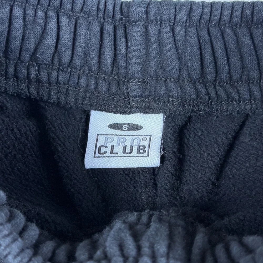 Pro Club Heavyweight Cargo Sweatpants Mens Small Black Baggy Pockets Loose Relax
